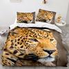 Leopard Duvet Cover King Queen Size Brown Cheetah Bedding Set For Kids Teens Adults Wild Animal 2/3pcs Polyester Comforter Cover
