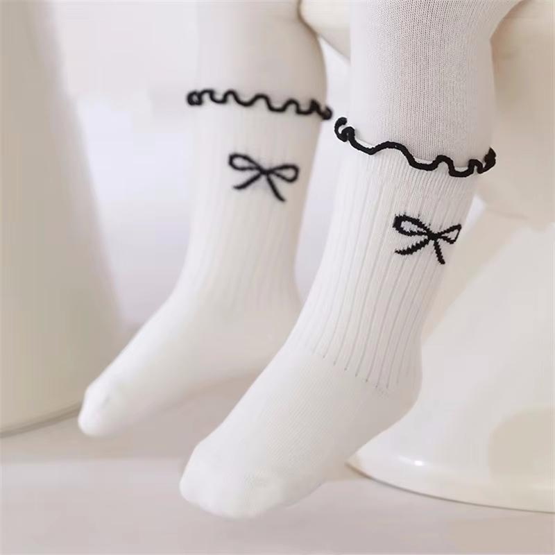 3Pairs/Lot Children's Socks For Boys Girls Striped Student Sport Baby Socks 0-8Yrs Kids Cute Letter Bear Bow Sock Spring Autumn