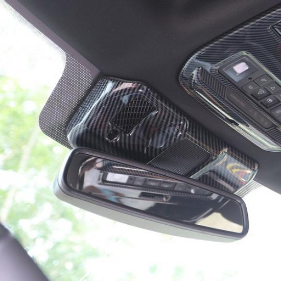Inner Rearview Mirror Bracket Panel Trim Cover For Ford F150 + Carbon Fiber