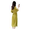 Spring and summer pajamas women's ice silk boyfriend wind 1011 new long-sleeved pure desire pajamas sexy lace dress