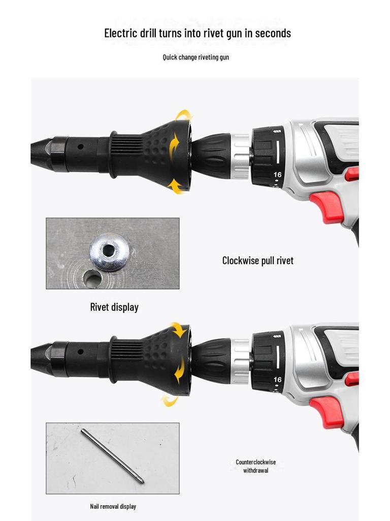 Enhanced Electric Rivet Gun Core-Pulling Conversion Kit