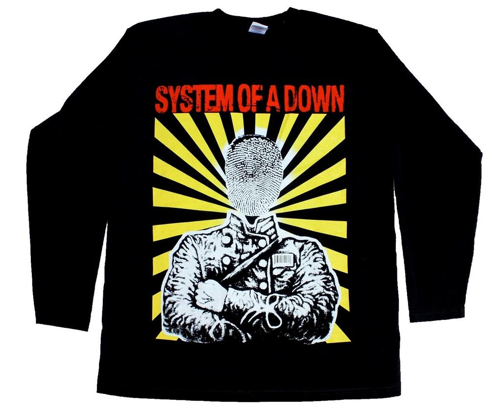 Unisex shirt Cotton Oversize Large Size SYSTEM OF A DOWN FACELESS SOAD SHORTS - LONG SLEEVE NEW BLACK T-SHIRT-