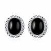 2026 Thread Natural Black Agate Stud Earrings Fashion Personality Temperament Men and Women Trend Cold Wind Niche Earrings