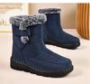 Damen Baumwollstiefel mit Fleecefutter zur Höhenvergrößerung - Dicksohlige Übergröße Winterstiefel aus Polyurethan