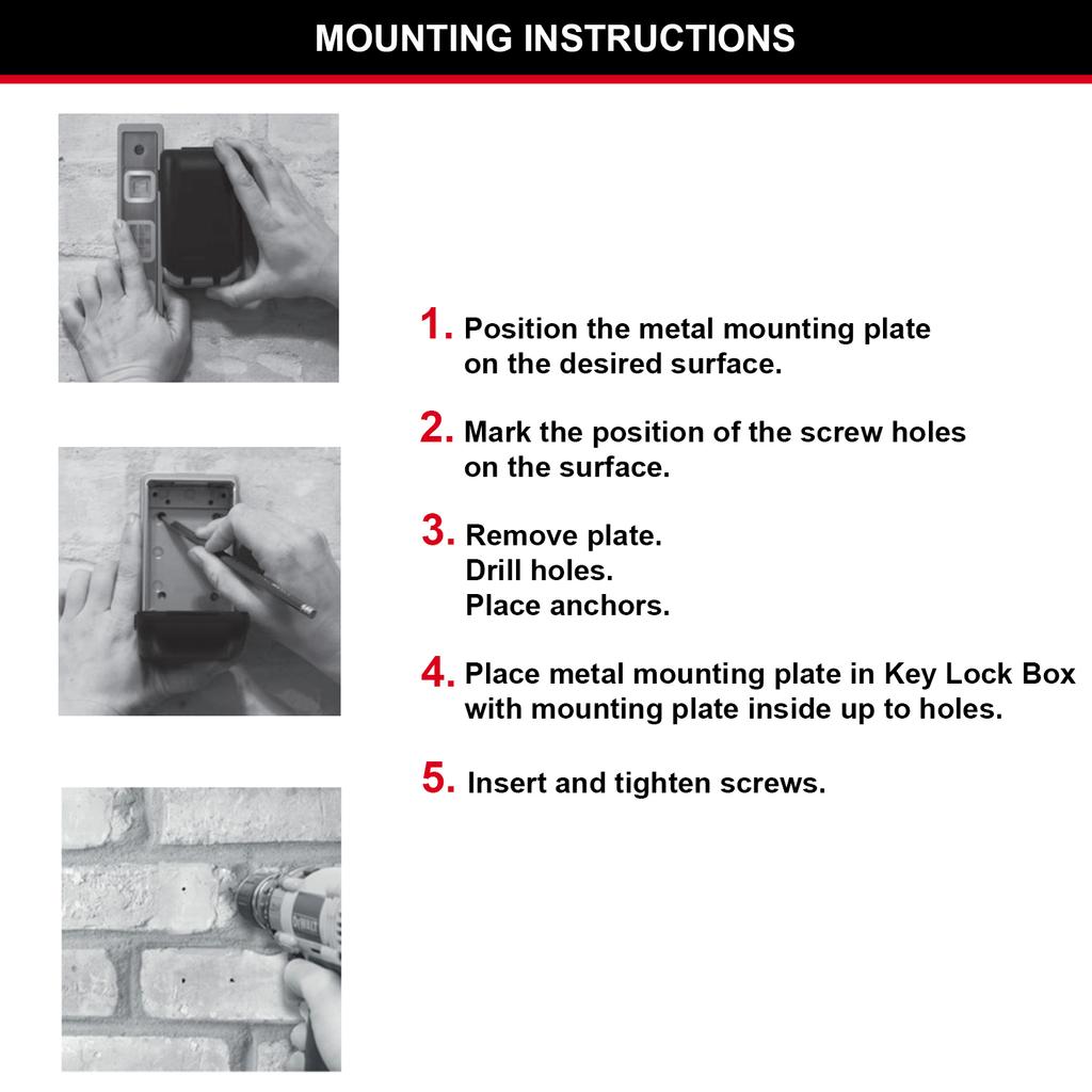 Master Lock Push-Button Key Safe Wall Mounted, Medium, Outdoor