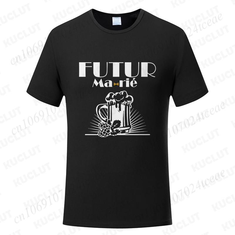Fashion Single Farewell Tops French Boyfriend Bachelor Party T-shirts Evg Future Team Groom Man Shirt Wedding Father's Day Tees