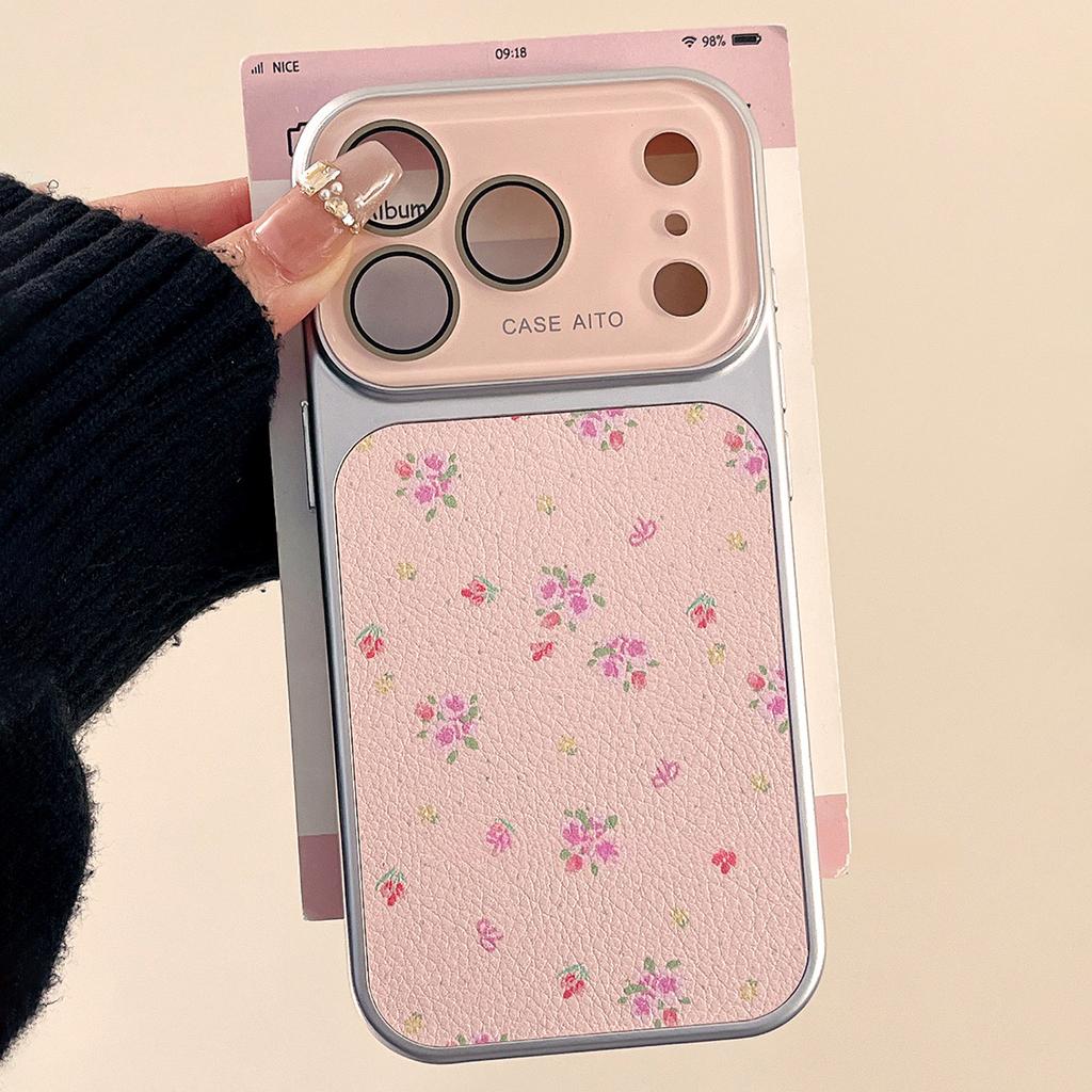 Ins Flower Large Window Phone Case for For Iphone 17 16 Pro Max 14 1 13 Camera Film Protector Shockproof Ultra Slim Cover