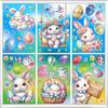 Easter 2026 3D Butterfly Glass Stickers: Colorful Eggs & Rabbit Festival Decorations