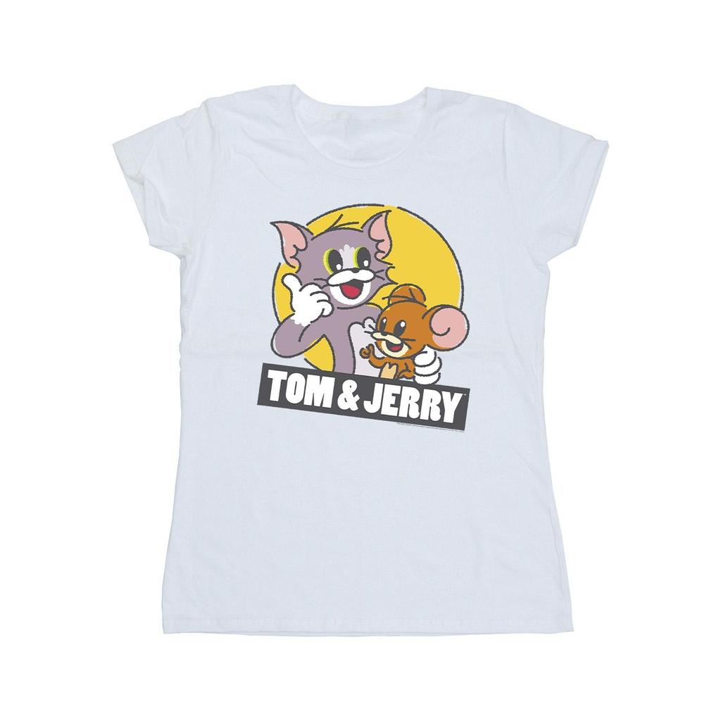 Tom And Jerry Womens/Ladies Sketch Logo Cotton T-Shirt