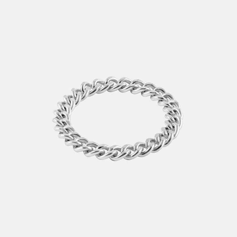 JUDY AND PAUL [925 Silver] Louise Basic All-Silver Chain Ring