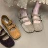 [Fanfna] 2025 autumn new square head shallow mouth niche single shoes versatile flat Mary Jane commuter women's shoes