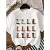 Unisex's Short Sleeve Cowboy Boots Fun Print Pattern T-Shirt Y2K Summer Fashion Round Neck T-Shirt Couple Plus Size Loose Top