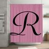 Pink Bath Shower Curtain with Letter Print Personalized Custom Name Monogram Decor for Bathroom Accessories Sets