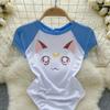 Porno Lingerie Sweet Sheath Bodysuits Female O Neck Short Sleeve Rompers Open Crotch Women Kawaii Sexy Erotic Cute Slim Swimsuits 2024
