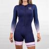 Traje de Triatlón para Mujer Manga Corta Maillot de Ciclismo Ajuste de Compresión Carretera MTB Running Deportes