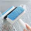 2-in-1 Window Cleaning Scraper Sponge Brush For Glass Tile Mirror Wall Surface Washing And Water Scraping