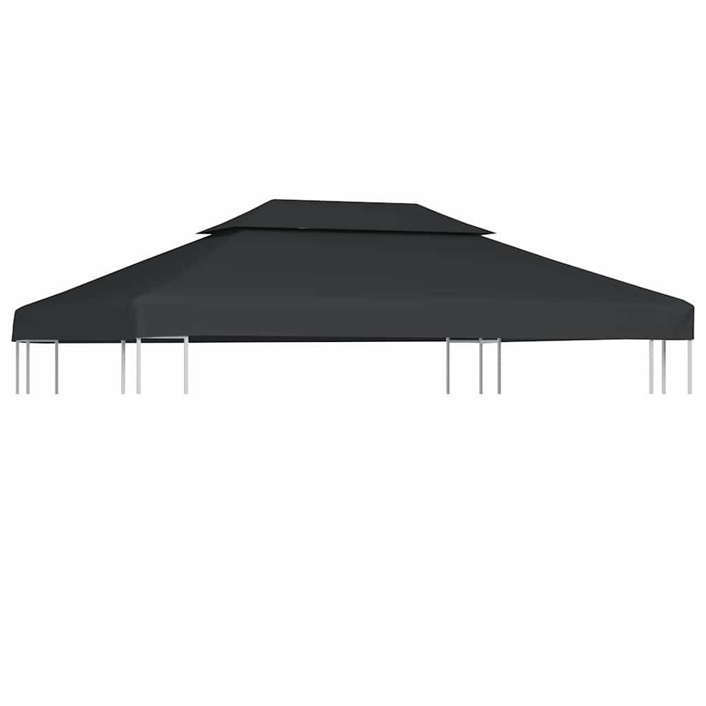 vidaXL Pavillon-Dachplane mit Kaminabzug 310 g/m² 4x3 m Anthrazit rauchige schwarz