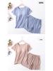 Women's Modal Chest Pad Short Sleeve Pajama Set - Summer Five-Point Shorts