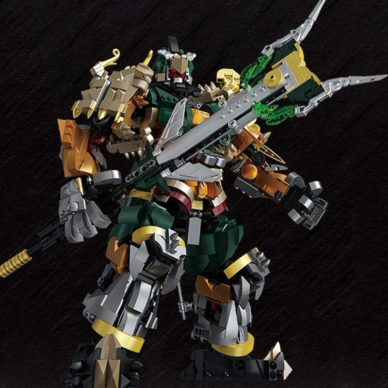Chinese Warrior Mecha Robot Mech Building Blocks Toys MOC Nezha ZHAOYUN Monkey King Hero Model DIY Bricks Toy for Kids Boys Gift