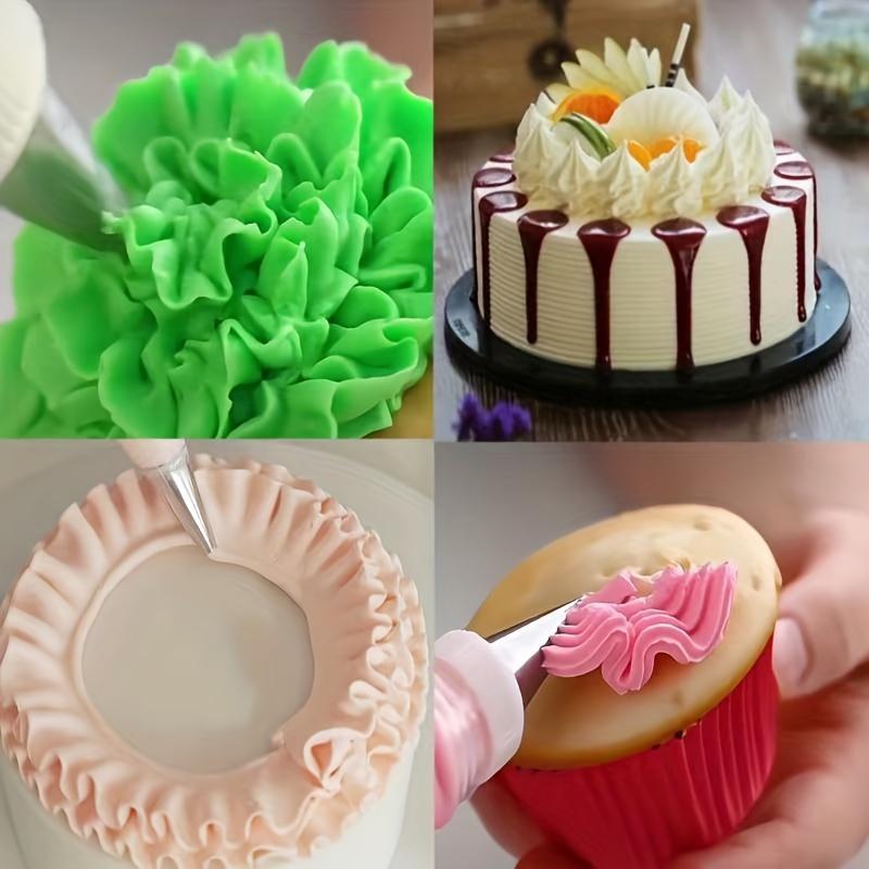 7-Piece Stainless Steel Pleated Skirt Pastry Nozzles - Cake Decorating Tool Set with Unique Patterns for Cupcakes and Pastries