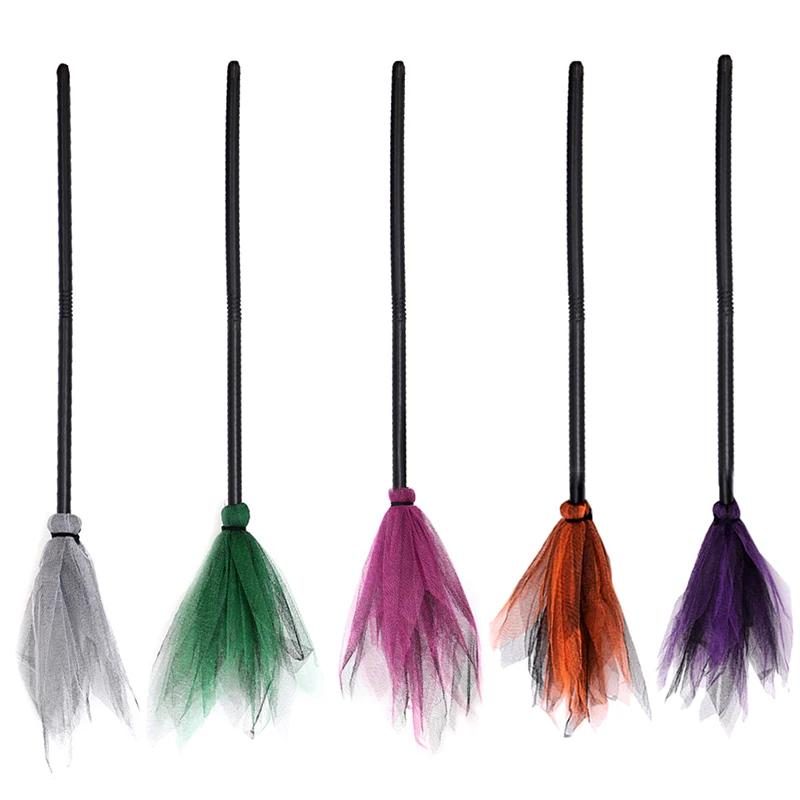 Halloween Party Witch Broom Kids Plastic Cosplay Flying Broomstick Props For Masquerade Halloween Cosplay