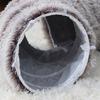 Plush Cat Tunnel Bed with Hanging Balls Washable Indoor Kittens Donut Tunnel Toy Small Large Cats Pets Round Peekaboo Cave Play Tunnel Pet Supplies