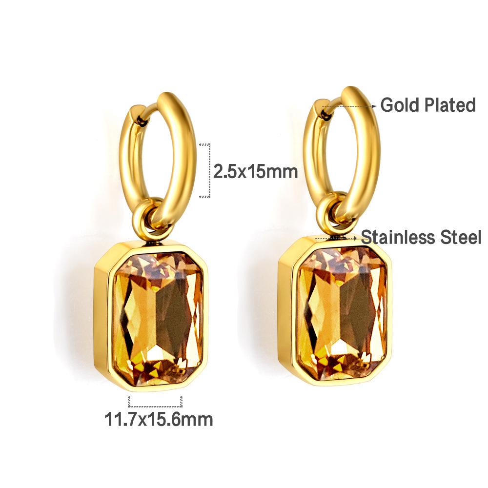 Stacked Double Chain Necklace Trend Diamond Earrings Electroplated 18K Gold Stainless Steel Necklace Women