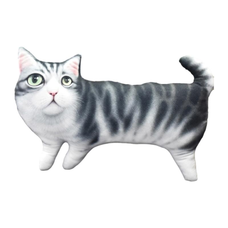 

3D Подушка для кошек, игрушка-подушка в виде животного, мягкая подушка с изображением кошки, диванная подушка для автомобиля, 2024 г., популярная 3D Подушка с принтом животных 27X16cm