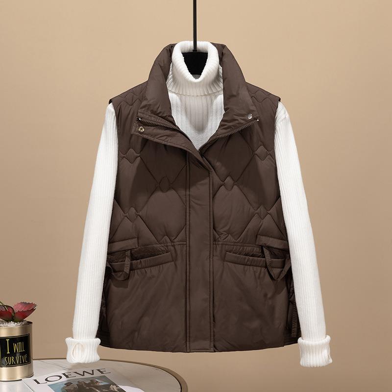 Autumn and Winter New Vest Women's Short Fashion Cotton Vest Loose Thickened Student Vest