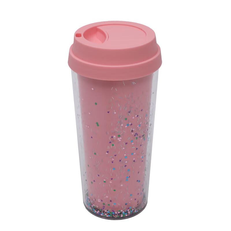 Shangqi Barbie Pink Glitter Plastic Tumbler Set
