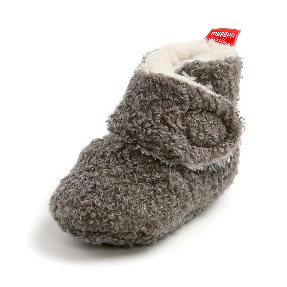 MYGGPP Herbst und Winter Plüsch-Babyschuhe mit weichem Boden, Kleinkindschuhe, Baumwollschuhe, Babyschuhe mit weichem Boden, 0–1 Jahre alte Schuhe mit weichem Boden