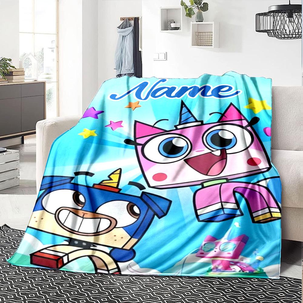 Customiz Name Personality UniKitty Blanket Soft &Warm Sofa Office Bed Travel Lunch Break Blanket, Gift Suitable All Seasons