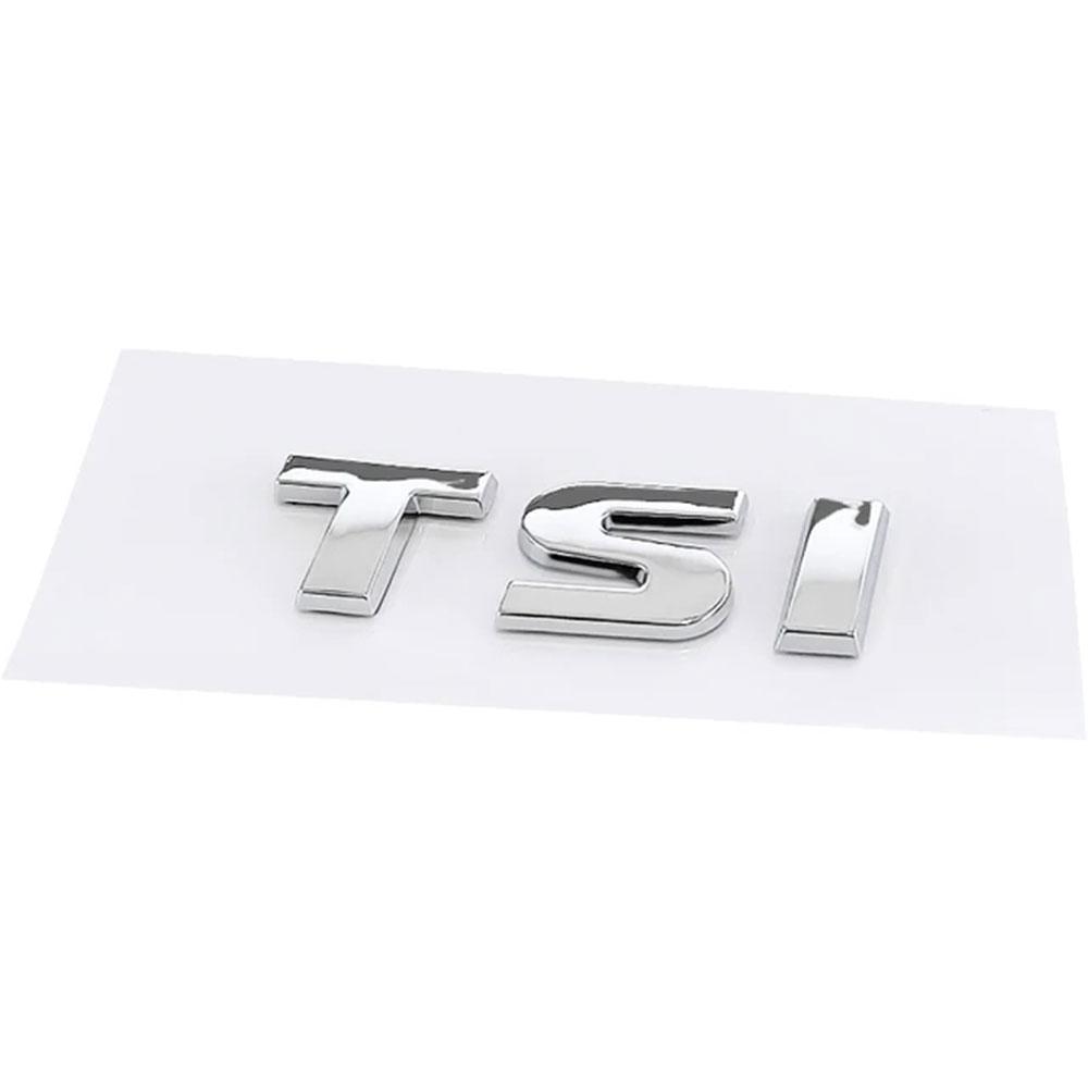 AAXQ1 3D ABS TSI Emblem Chrome Black Letters Logo Car Trunk Badge For MK4 MK6 MK7 TSI Sticker Accessories