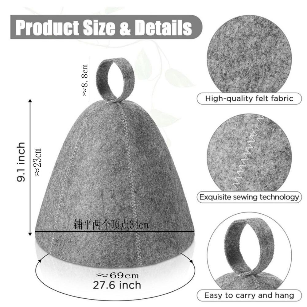 Breathable Felt Sauna Hat Adjustable Heat Resistant Felt Sauna Cap Lightweight Sweat Absorption Steam Room Cap Gym Steam Room