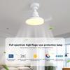 Portable Hanging Fan with LED Light Remote Control Dimming Fan Electric Silent Ceiling Fan for Dining Room Bedroom Living Room