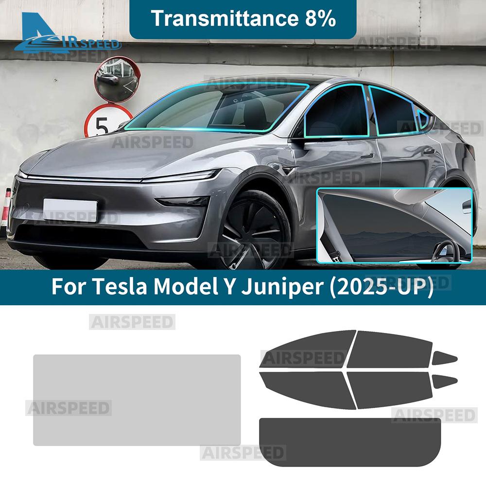 Solar UV Protector Summer Tint Film For Tesla Model Y Juniper 2025 2026-UP Car Front Rear Side Window Ceramics Trim Accessories  yhs9