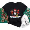 Polyester  100% New Christmas Happy Christmas Tree Santa Claus Casual and Fashionable Round-neck Short-sleeved Women's Base Tops