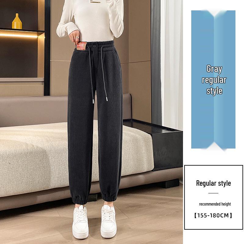 

Женские флисовые брюки-гаремы с высокой талией - Утепленные повседневные облегающие спортивные брюки для осени/зимы XXL