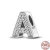 100% Real 925 Sterling Silver Letter Alphabet A-Z Charm Name Bead Fit  Bracelet Pendant Jewelry