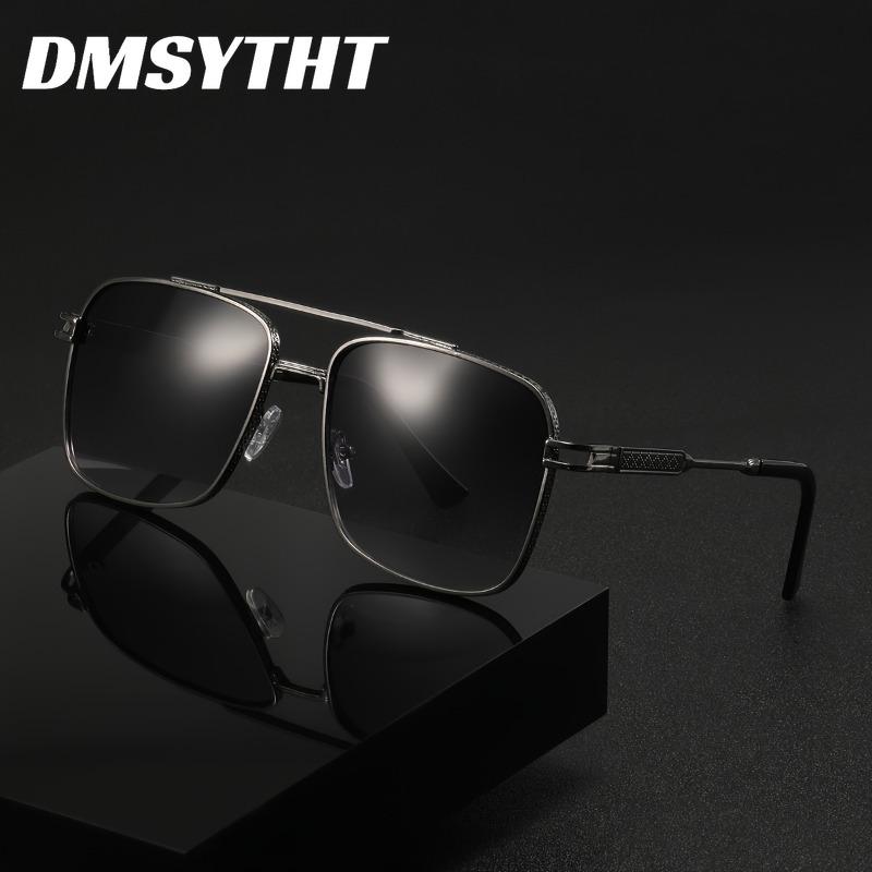Non-polarized Fashion Square Metal Frame Double Beams Men Women Sunglasses Driving Cycling Fishing Men Sun Eyeglasses