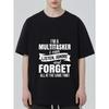 Black T-Shirt with Multitasker Listen Ignore and Forget Text Design for Casual Wear