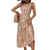 2025 New Simple Casual Vacation Style Sleeveless Abstract Geometric Print Dress