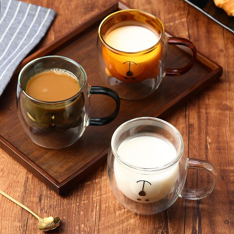 Shangqi Süßer Bär doppelwandiger isolierter Glasbecher