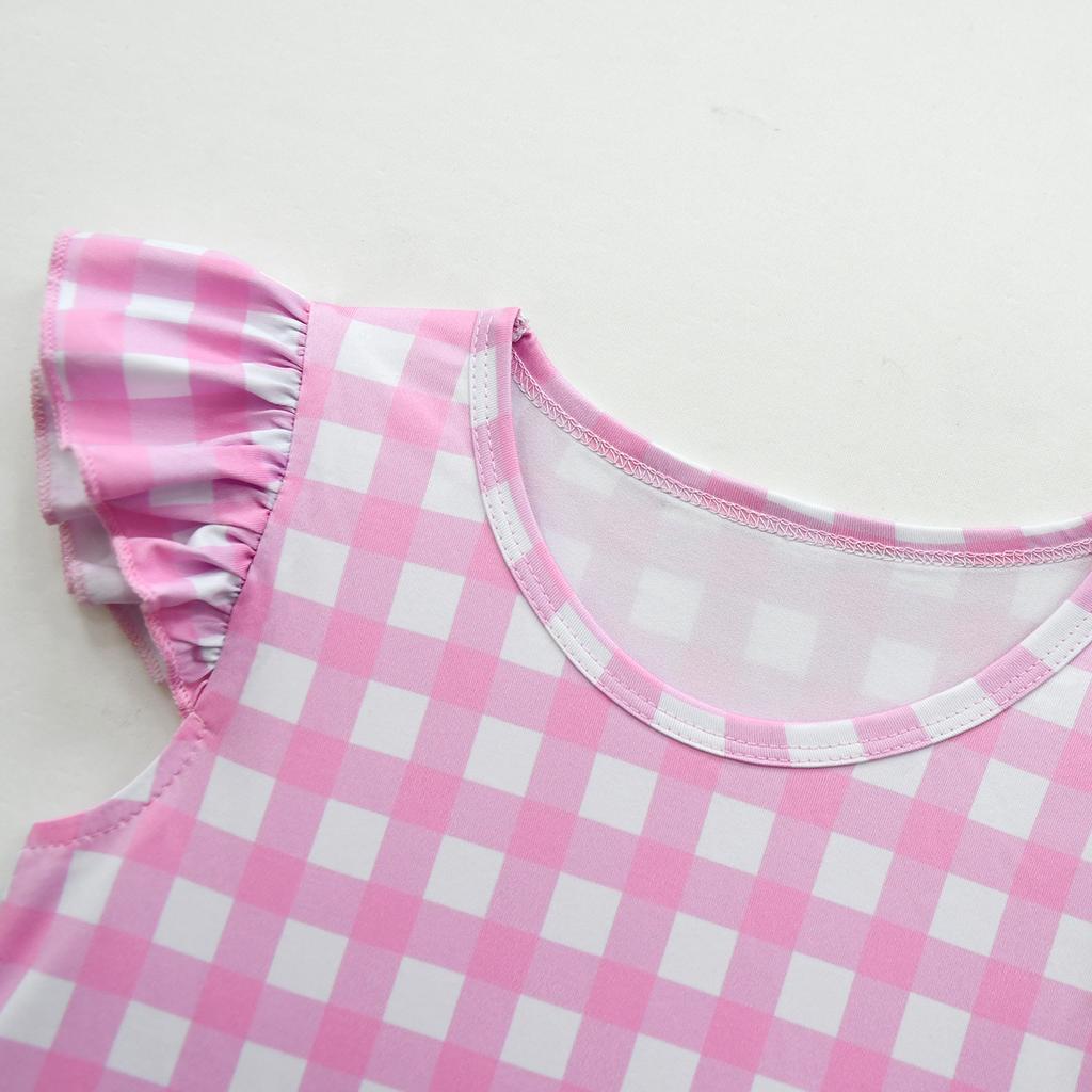 2023 Film Cos Kostüm Sommer Kinder Karneval Cosplay Halloween Kostüme + Zubehör Kinder Prinzessin Rosa Dress UP für