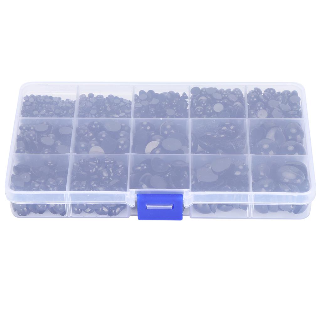 2575Pcs Plastic Eyes and Noses Pack Safety DIY Craft Kit Set with A Storage Box for Toy DollBlack