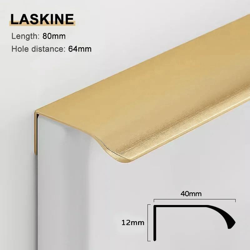 Gold Black Hidden Handles Long Kitchen Cabinet Pulls Drawer Knobs Aluminum Alloy Furniture Handles Cupboard Pulls Wardrobe Pulls