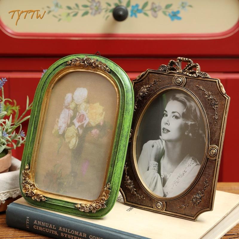 European Retro Do Old Green Style Photo Frame Photo Studio Desktop Bedroom Bedside Table Photo Office Decoration Living Room