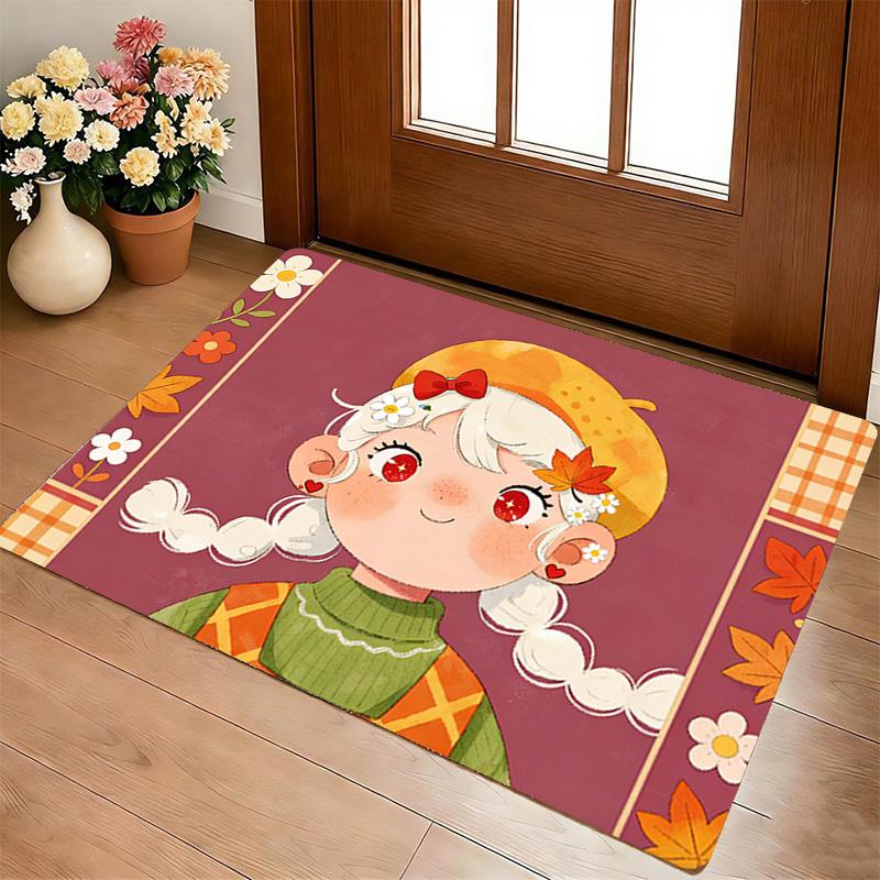 Autumn Girl Living Room Nonslip Area Rug Soft Carpet For Bedroom Game Playroom Sofa Office Home Decor Doormat Christmas Gift C92922
