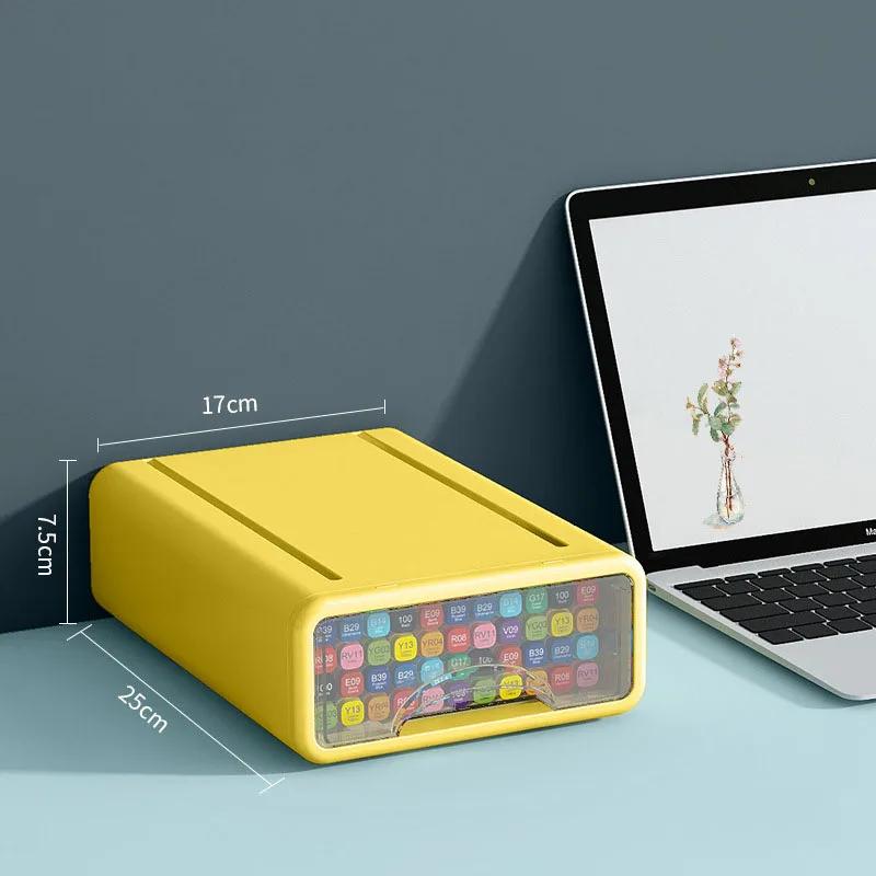 Multi-layer Pen Holder Drawer Style Desk Organizing Plastic Stationery Organizer Transparent Organizers Office Boxes Accessories жёлтый