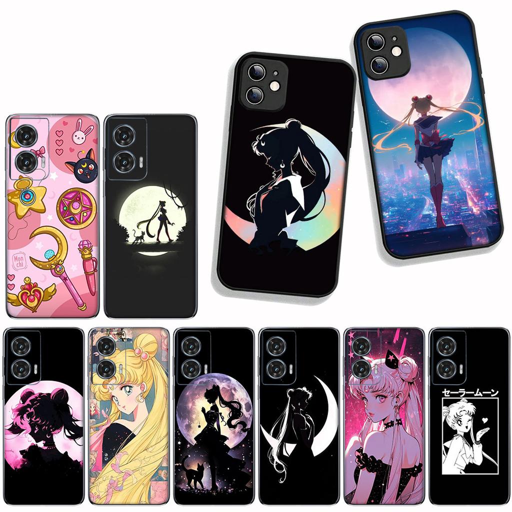 Funda Coque Cover for Apple iPhone 15 14 16 Plus XS 13 11 12 Pro Max XR X 16E ProMax Phone Case Cat Sailors Beautiful Girl Moon